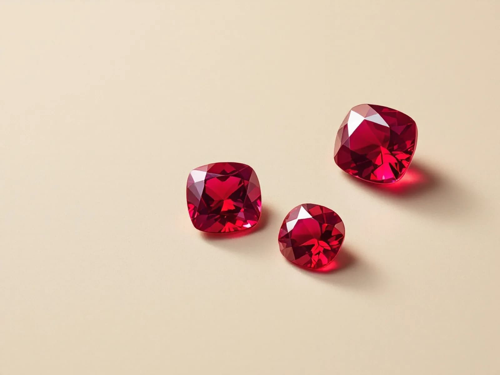 Loose ruby gemstones