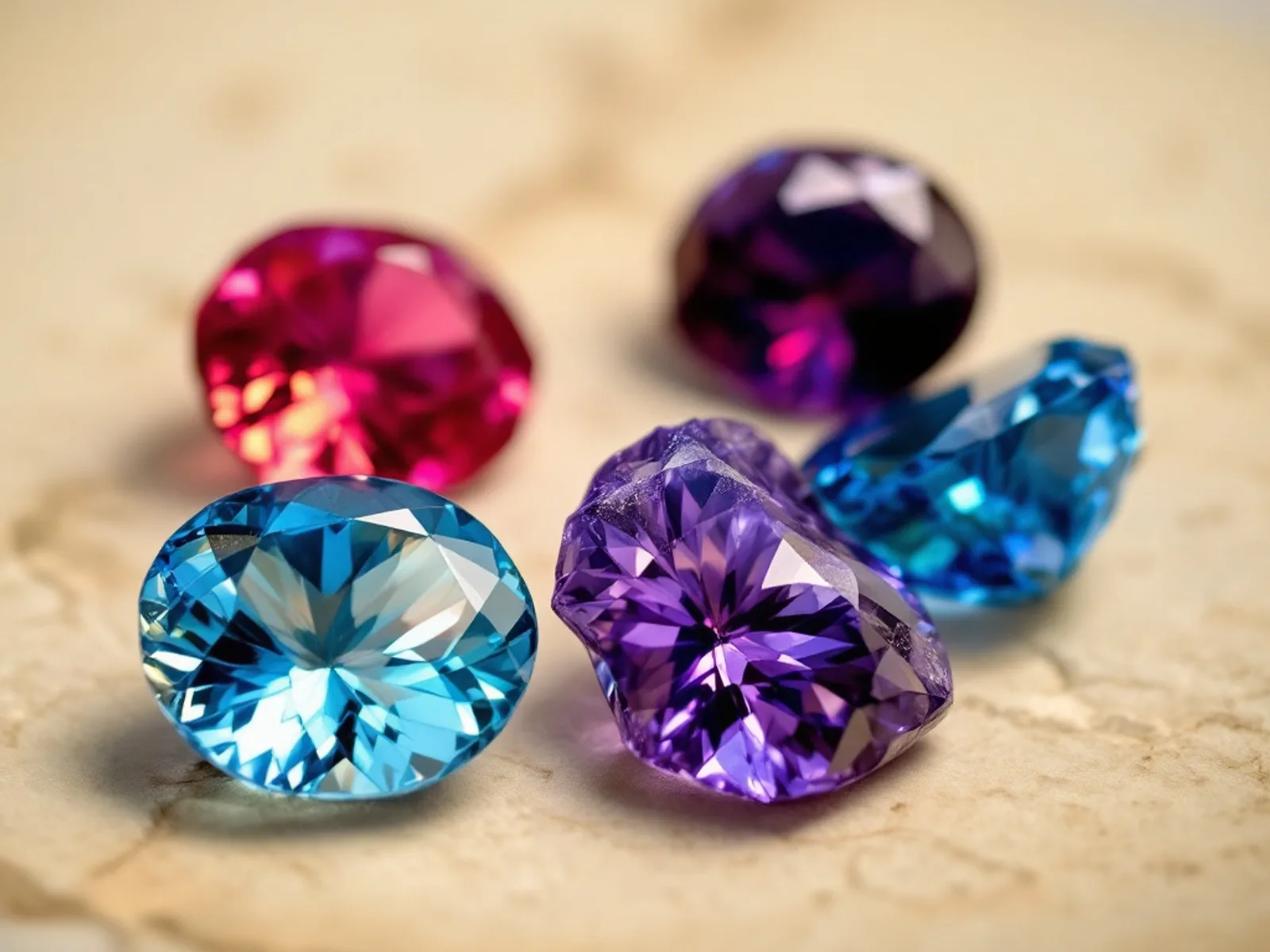 Loose tourmaline gemstones